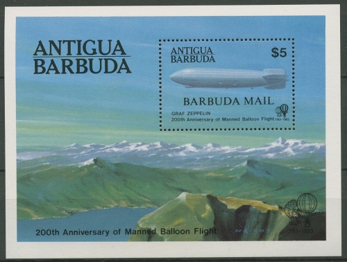 Barbuda 1983 Luftfahrt Zeppelin Block 77 postfrisch (C94204)