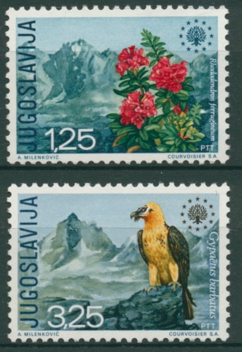 Jugoslawien 1970 Naturschutz Rose Geier 1406/07 postfrisch