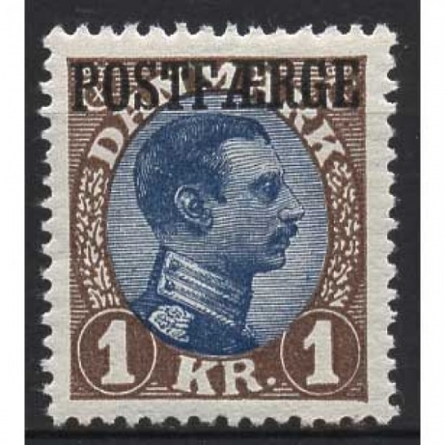 Dänemark PF 10 mit Falz Freimarke König Christian X. mit Aufdruck Postfaerge