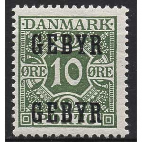 Dänemark V 14 mit Falz Portomarke MiNr 13 mit Aufdruck GEBYR/GEBYR