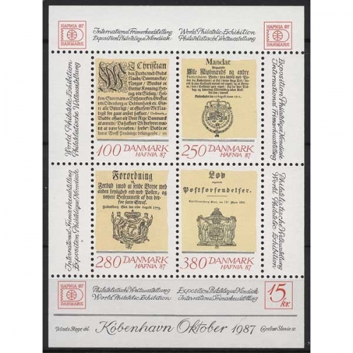 Dänemark 1985 Int. Briefmarkenausstellung HAFNIA'87 Block 4 postfrisch (C14094)