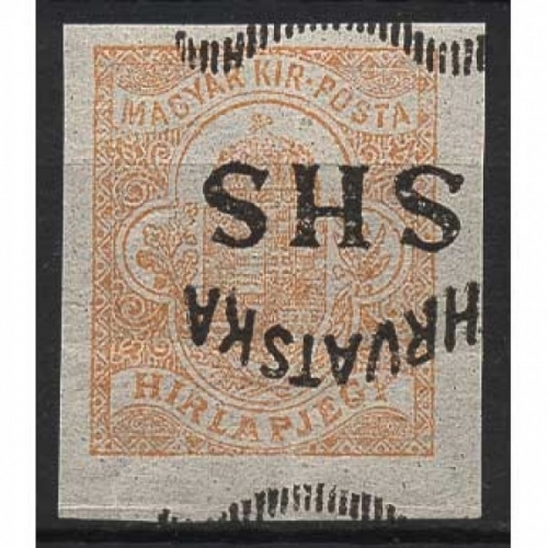 Jugoslawien 1918 Marke Ungarn mit Aufdruck - Aufdruck kopfstehend 57 postfrisch