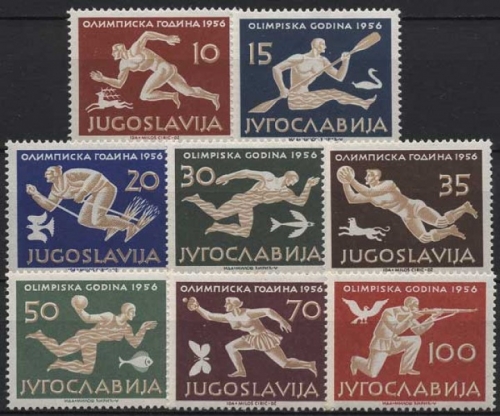 Jugoslawien 1956 Olympia Sommerspiele Melbourne 804/11 postfrisch, kleine Fehler