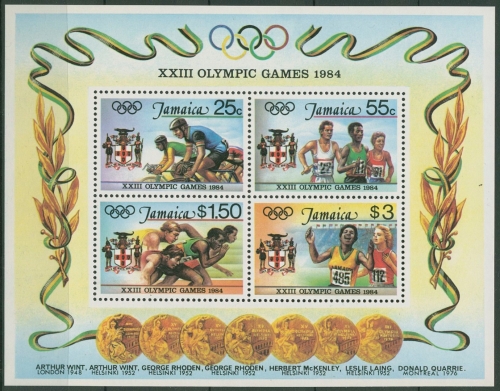 Jamaika 1984 Olympia Sommerspiele Los Angeles Block 23 postfrisch (C94227)