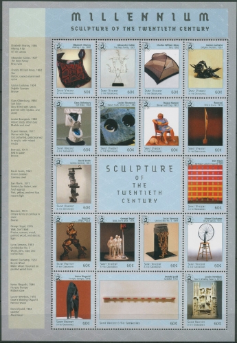 St. Vincent 1999 Millennium Skulpturen 4726/42 ZD-Bogen postfrisch (SG94239)