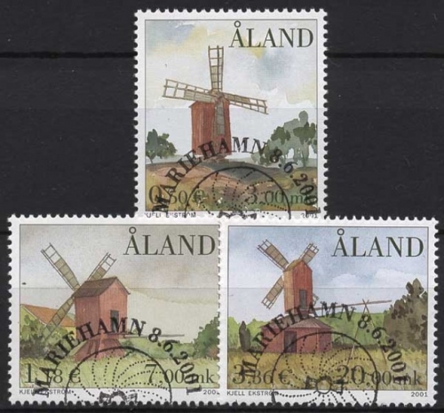 Aland 2001 Windmühlen 192/94 gestempelt