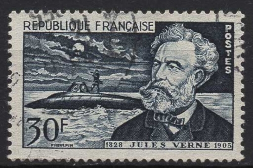 Frankreich 1955 50. Todestag von Jules Verne 1051 gestempelt