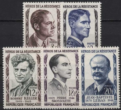 Frankreich 1957 Widerstandskämpfer 1129/33 postfrisch
