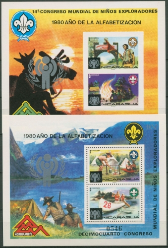 Nicaragua 1980 Jahr d. Kindes Alphabetisierung Block 120/21 postfrisch (C94378)
