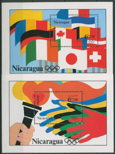 Nicaragua 1993 Olympia Lillehammer Atlanta Block 205/06 postfrisch (C94395)