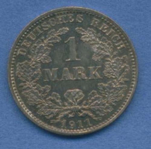 Deutsches Kaiserreich 1 Mark Kursmünze 1911 D, J 17