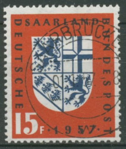 OPD Saarbrücken 1957 Eingliederung des Saarlandes in die BRD 379 gestempelt