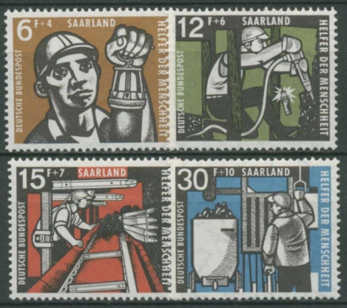 OPD Saarbrücken 1957 Wohlfahrt: Kohlebergbau 404/07 postfrisch