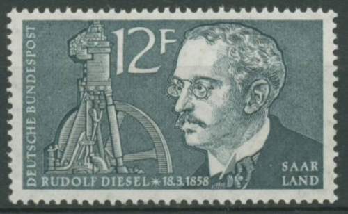 OPD Saarbrücken 1958 100. Geburtstag von Rudolf Diesel 432 postfrisch