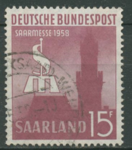 OPD Saarbrücken 1958 Internationale Saarmesse Saarbrücken 435 gestempelt
