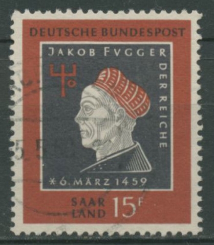 OPD Saarbrücken 1959 500. Geburtstag von Jakob Fugger 445 gestempelt