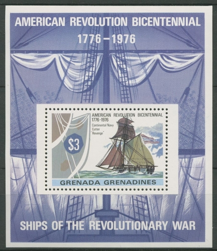 Grenada-Grenadinen 1976 Unabhängigkeit USA Schiffe Block 21 postfrisch (C94409)