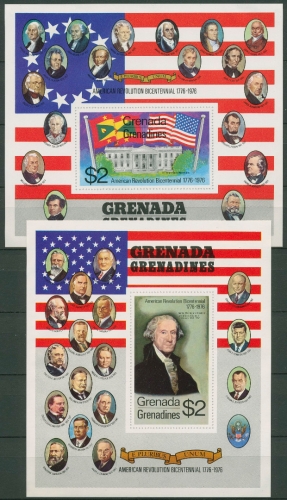 Grenada-Grenadinen 1975 200 Jahre Unabhängigkeit Block 12/13 postfrisch (C94411)