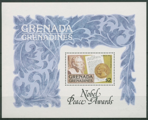 Grenada-Grenadinen 1978 Alfred Nobel Nobelpreis Block 32 postfrisch (C94412)