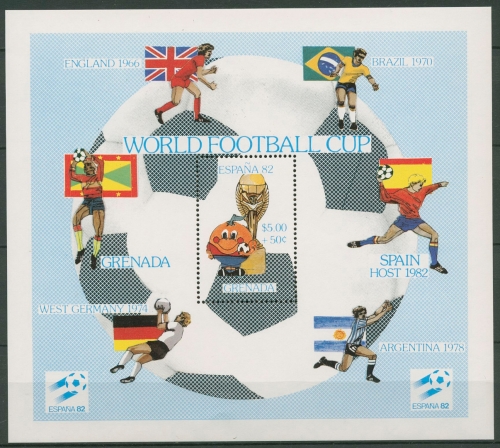 Grenada 1981Fußball-WM Spanien Pokal Maskottchen Block 100 postfrisch (C94535)