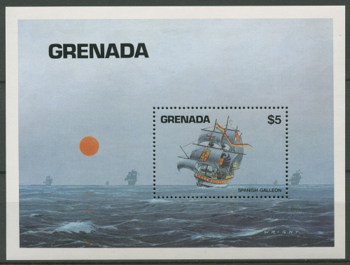 Grenada 1984 Schiffe Spanische Galeone Block 128 postfrisch (C94540)