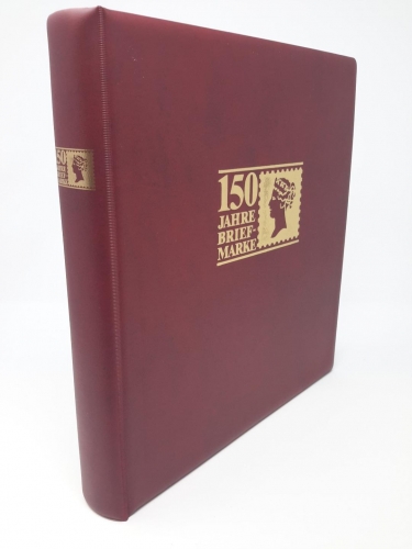 LINDNER Ringbinder (150 Jahre Briefmarken) rot gebraucht neuwertig (Z1907)