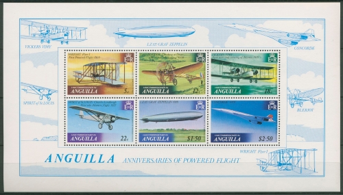 Anguilla 1979 Brüder Wright Motorflug Block 26 postfrisch (C94631)