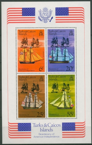 Turks- und Caicos-Inseln 1976 Unabhängigkeit Amerika Block 6 postfrisch (C94656)
