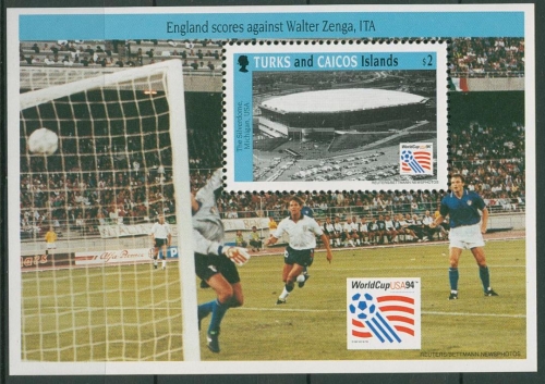 Turks- und Caicos-Inseln 1994 Fußball-WM USA Stadion Block 135 postfr. (C94673)