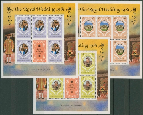 Grenada & Grenadinen1981 Royal Wedding 446/50 C Kleinbogen postfrisch (C94683)