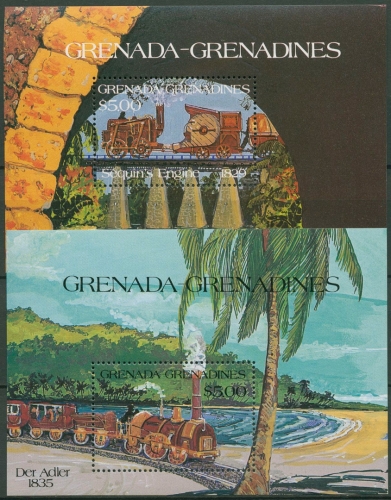 Grenada-Grenadinen 1984 Lokomotiven Block 86/87 postfrisch (C94725)