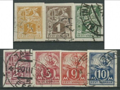 Estland 1922 Freimarken Handwerker 32/39 B gestempelt