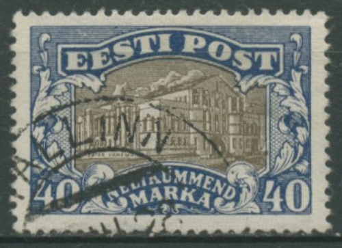 Estland 1927 Freimarke Vanemuine-Theater Dorpat (Tartu) 62 gestempelt