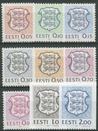 Estland 1991 Freimarken Staatswappen 165/73 postfrisch