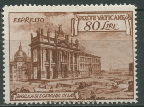 Vatikan 1949 Freimarke Basilika di S. Giovanni 160 A mit Falz