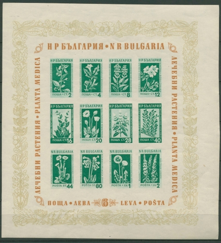 Bulgarien 1953 Bergblumen Heilpflanzen Block 4 postfrisch (C94857) s.Hinweis
