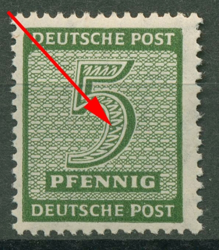SBZ West-Sachsen Freimarken Ziffern mit Plattenfehler 128 X w I postfrisch