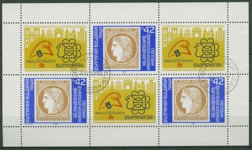 Bulgarien 1989 PHILEXFRANCE MiNr.1 Frankreich 3729 K gestempelt (C94974)