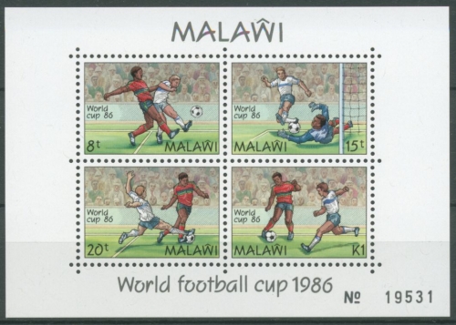 Malawi 1986 Fußball-WM in Mexiko Spielszenen Block 66 postfrisch (C28637)