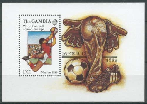 Gambia 1986 Fußball-WM in Mexiko Block 23 postfrisch (C28643)
