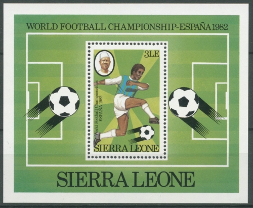Sierra Leone 1982 Fußball-WM in Spanien Block 8 postfrisch (C28676)