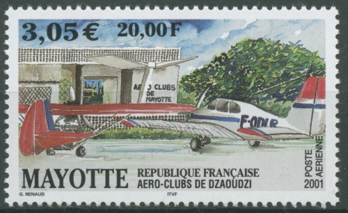 Mayotte 2001 Aero-Clubs Flugzeug 104 postfrisch