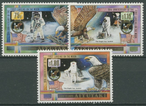 Aitutaki 1989 20 Jahre erste bemannte Mondlandung 654/56 postfrisch