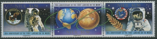 Niue 1989 20 Jahre erste bemannte Mondlandung 742/44 ZD postfrisch (C28733)