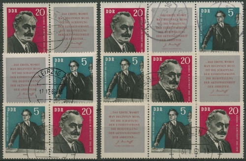 DDR 1962 Georgi M. Dimitrow 893/94 ZD alle Kombinationen gestempelt (SG31146)