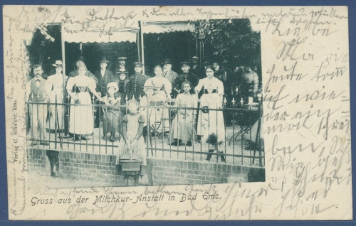 Gruss aus der Milchkur-Anstalt in Bad Ems, gelaufen 1901 (AK3014)