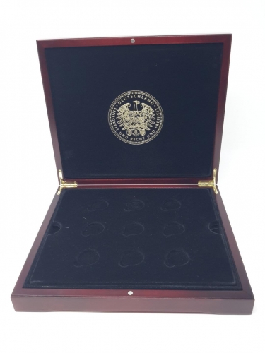 Luxus HOLZ Münzkassette für 18 x Münzen bis 29 mm, gebraucht (Z1950)