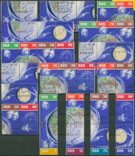 DDR 1962 Sowjet. Weltraumflüge 926/33 ZD alle Kombinationen gestempelt (SG31153)