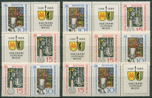 DDR 1963 Leipziger Messe 1052/53 ZD alle Kombinationen postfrisch (SG31164)