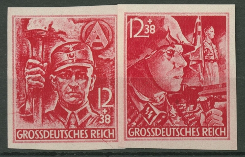 Deutsches Reich 1945 Sturmabt., Schutzst. 909/10 U ungezähnt postfrisch geprüft